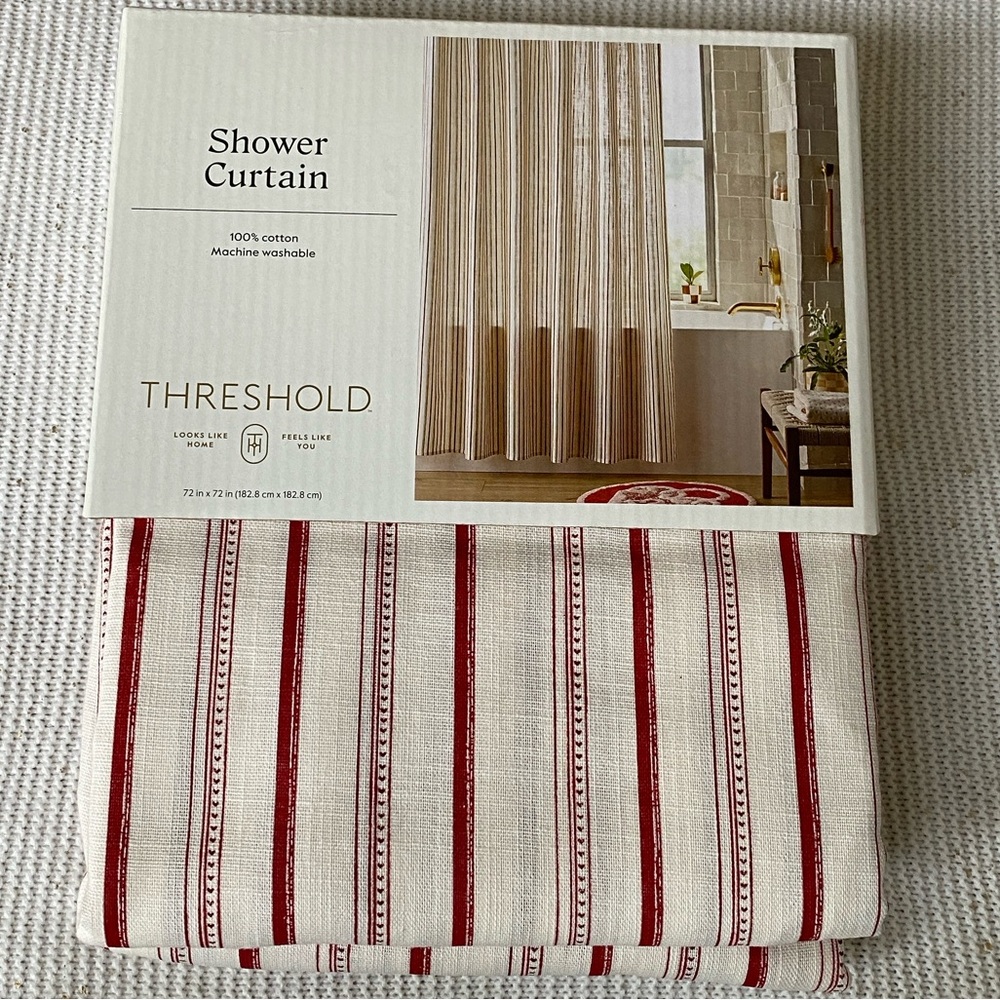 Threshold shower curtain